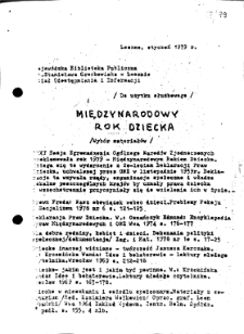Międzynarodowy Rok Dziecka 1979