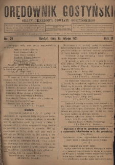 Orędownik Gostyński 1921.02.19 R.3 Nr 20
