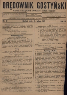 Orędownik Gostyński 1921.02.22 R.3 Nr 21