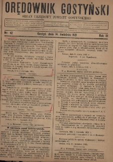 Orędownik Gostyński 1921.04.14 R.3 Nr 42