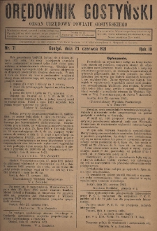 Orędownik Gostyński 1921.06.25 R.3 Nr 71