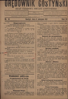 Orędownik Gostyński 1921.08.11 R.3 Nr 90