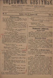 Orędownik Gostyński 1921.08.13 R.3 Nr 91