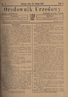 Orędownik Urzędowy Powiatu Gostyńskiego 1923.02.20 R.5 Nr 15