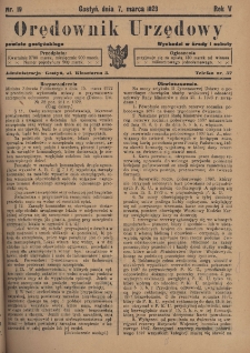 Orędownik Urzędowy Powiatu Gostyńskiego 1923.03.07 R.5 Nr 19