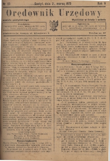 Orędownik Urzędowy Powiatu Gostyńskiego 1923.03.21 R.5 Nr 23