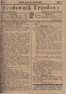 Orędownik Urzędowy Powiatu Gostyńskiego 1923.03.24 R.5 Nr 24