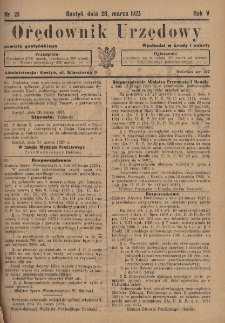 Orędownik Urzędowy Powiatu Gostyńskiego 1923.03.28 R.5 Nr 25