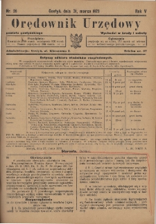 Orędownik Urzędowy Powiatu Gostyńskiego 1923.03.31 R.5 Nr 26