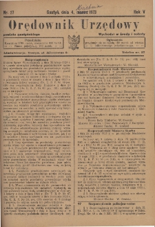 Orędownik Urzędowy Powiatu Gostyńskiego 1923.04.04 R.5 Nr 27