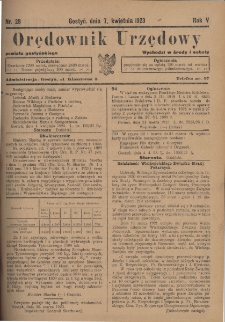 Orędownik Urzędowy Powiatu Gostyńskiego 1923.04.07 R.5 Nr 28