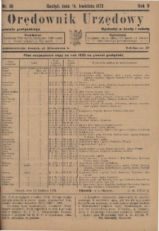 Orędownik Urzędowy Powiatu Gostyńskiego 1923.04.14 R.5 Nr 30