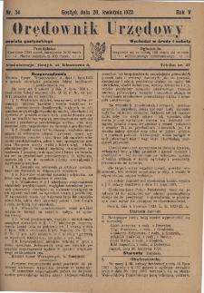 Orędownik Urzędowy Powiatu Gostyńskiego 1923.04.28 R.5 Nr 34