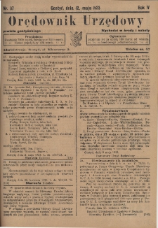 Orędownik Urzędowy Powiatu Gostyńskiego 1923.05.12 R.5 Nr 37