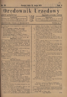 Orędownik Urzędowy Powiatu Gostyńskiego 1923.05.16 R.5 Nr 38