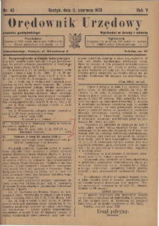 Orędownik Urzędowy Powiatu Gostyńskiego 1923.06.02 R.5 Nr 43