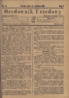 Orędownik Urzędowy Powiatu Gostyńskiego 1923.06.27 R.5 Nr 50