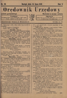 Orędownik Urzędowy Powiatu Gostyńskiego 1923.07.18 R.5 Nr 55
