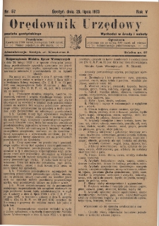 Orędownik Urzędowy Powiatu Gostyńskiego 1923.07.25 R.5 Nr 57