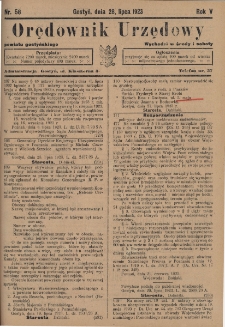 Orędownik Urzędowy Powiatu Gostyńskiego 1923.07.28 R.5 Nr 58