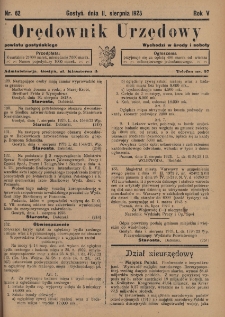 Orędownik Urzędowy Powiatu Gostyńskiego 1923.08.11 R.5 Nr 62