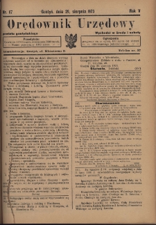 Orędownik Urzędowy Powiatu Gostyńskiego 1923.08.29 R.5 Nr 67