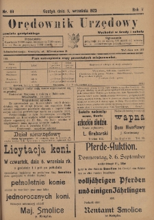 Orędownik Urzędowy Powiatu Gostyńskiego 1923.09.05 R.5 Nr 69