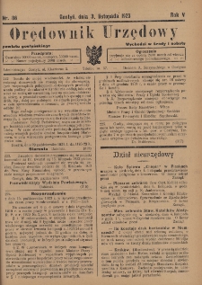 Orędownik Urzędowy Powiatu Gostyńskiego 1923.11.03 R.5 Nr 86