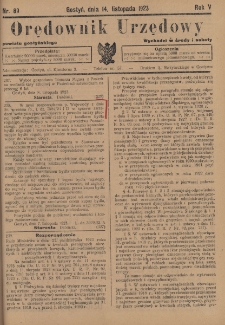 Orędownik Urzędowy Powiatu Gostyńskiego 1923.11.14 R.5 Nr 89