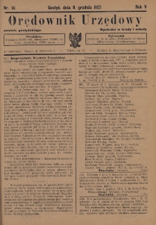 Orędownik Urzędowy Powiatu Gostyńskiego 1923.12.08 R.5 Nr 96