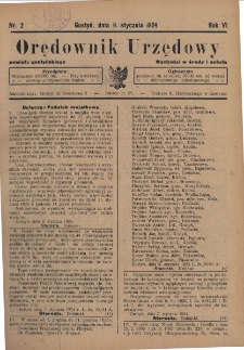 Orędownik Urzędowy Powiatu Gostyńskiego 1924.01.09 R.6 Nr 2