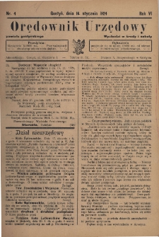 Orędownik Urzędowy Powiatu Gostyńskiego 1924.01.16 R.6 Nr 4