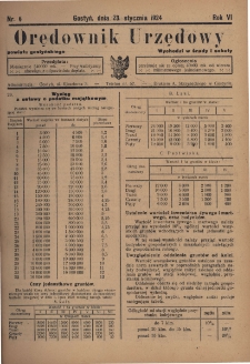 Orędownik Urzędowy Powiatu Gostyńskiego 1924.01.23 R.6 Nr 6