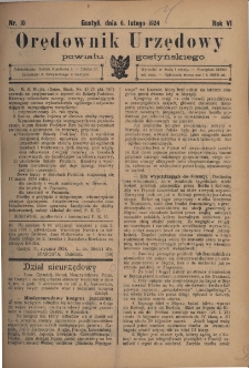 Orędownik Urzędowy Powiatu Gostyńskiego 1924.02.06 R.6 Nr 10
