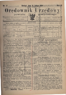 Orędownik Urzędowy Powiatu Gostyńskiego 1924.02.13 R.6 Nr 12