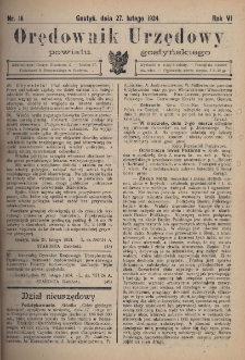 Orędownik Urzędowy Powiatu Gostyńskiego 1924.02.27 R.6 Nr 16