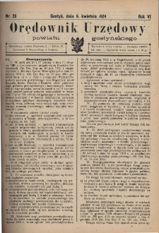 Orędownik Urzędowy Powiatu Gostyńskiego 1924.04.09 R.6 Nr 28