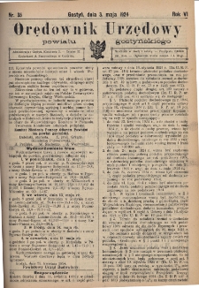 Orędownik Urzędowy Powiatu Gostyńskiego 1924.05.03 R.6 Nr 35