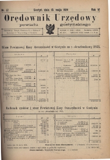 Orędownik Urzędowy Powiatu Gostyńskiego 1924.05.10 R.6 Nr 37