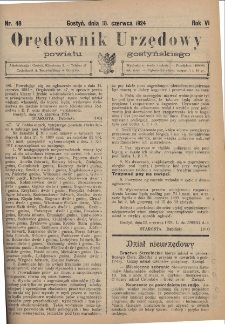 Orędownik Urzędowy Powiatu Gostyńskiego 1924.06.18 R.6 Nr 48
