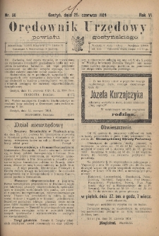 Orędownik Urzędowy Powiatu Gostyńskiego 1924.06.25 R.6 Nr 50