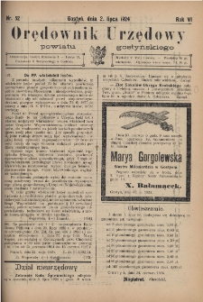 Orędownik Urzędowy Powiatu Gostyńskiego 1924.07.02 R.6 Nr 52