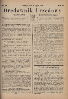 Orędownik Urzędowy Powiatu Gostyńskiego 1924.07.09 R.6 Nr 54