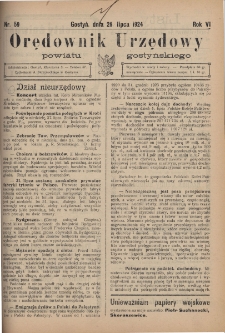 Orędownik Urzędowy Powiatu Gostyńskiego 1924.07.26 R.6 Nr 59