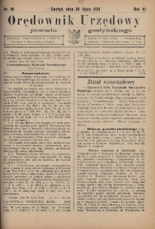 Orędownik Urzędowy Powiatu Gostyńskiego 1924.07.30 R.6 Nr 60
