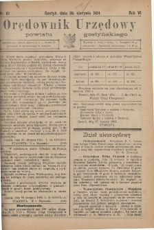 Orędownik Urzędowy Powiatu Gostyńskiego 1924.08.30 R.6 Nr 69
