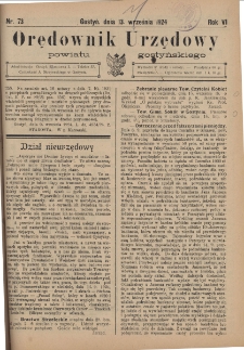 Orędownik Urzędowy Powiatu Gostyńskiego 1924.09.13 R.6 Nr 73