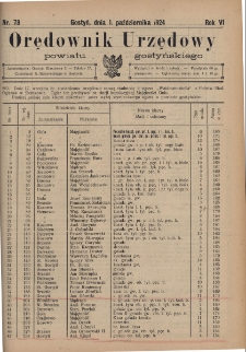 Orędownik Urzędowy Powiatu Gostyńskiego 1924.10.01 R.6 Nr 78