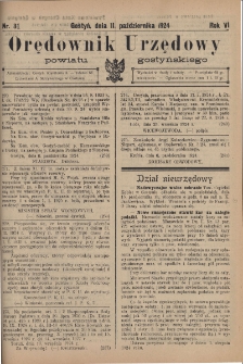 Orędownik Urzędowy Powiatu Gostyńskiego 1924.10.11 R.6 Nr 81