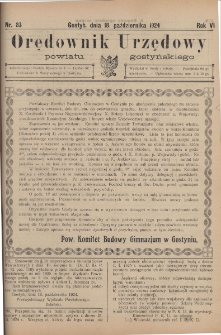 Orędownik Urzędowy Powiatu Gostyńskiego 1924.10.18 R.6 Nr 83